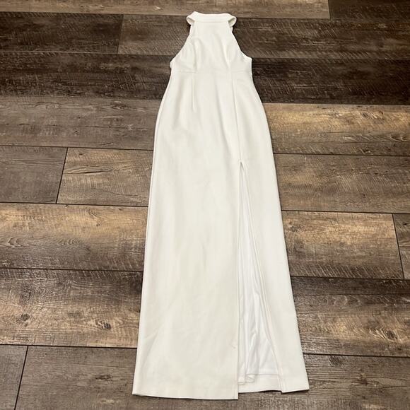 NWOT Lulus Ivory Halter Bodycon Maxi Dress with Back Neck Bow Size XXS - Picture 2 of 12